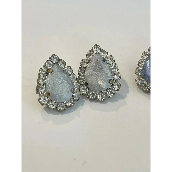 VTG Vintage Set Of 2 Fashion Earrings Pierced Ears Rhinestone - Picture 2 of 7